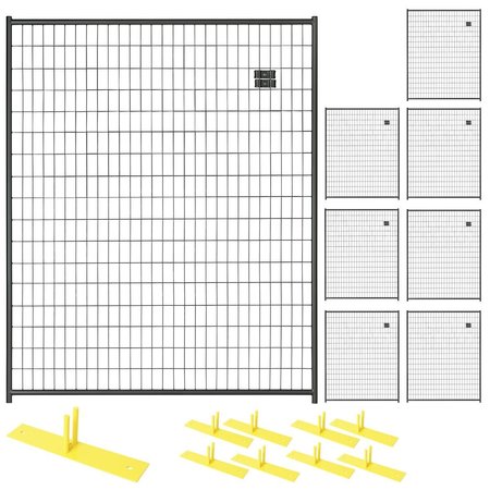 FEEDINGTIME 8 Panel Perimeter Patrol Kit, Black Welded Wire FE87007